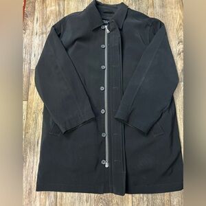 Jos A Bank Full Zip Plus Buttons Zip Lining Black Midlength Top Coat L